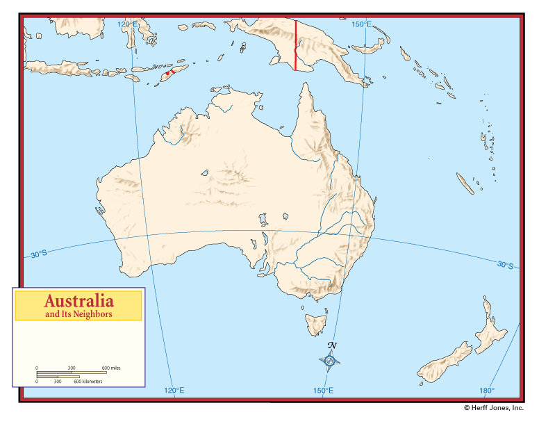 Australia Outline Maps with Boundaries